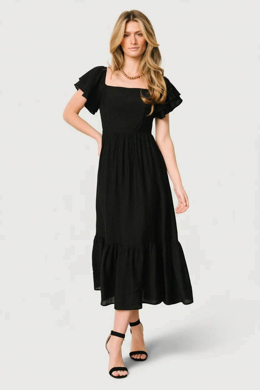 Buttercup Midi Dress | Black Main image