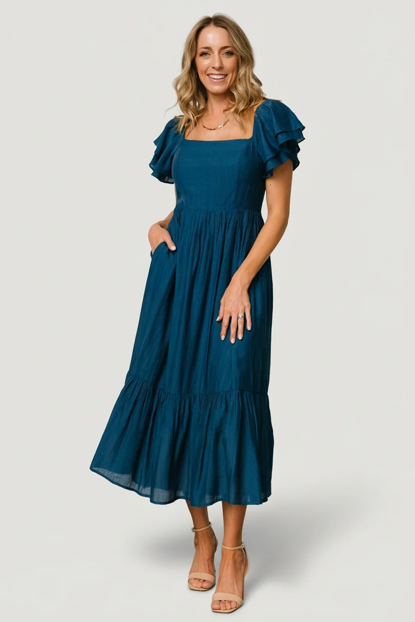 Buttercup Midi Dress | Deep Blue Main image