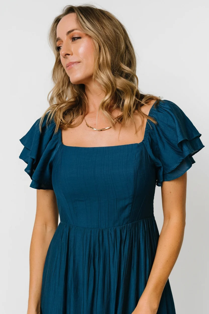 Buttercup Midi Dress | Deep Blue Secondary image