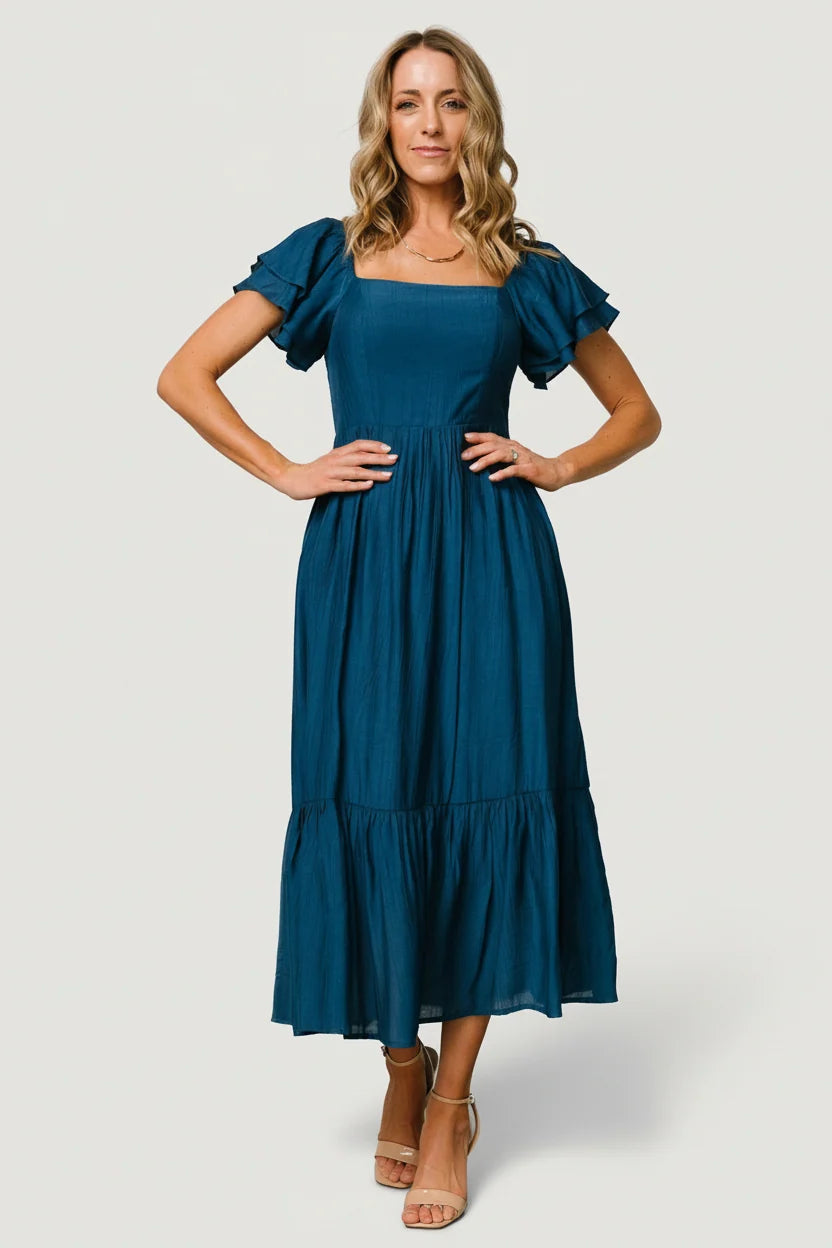 Buttercup Midi Dress | Deep Blue