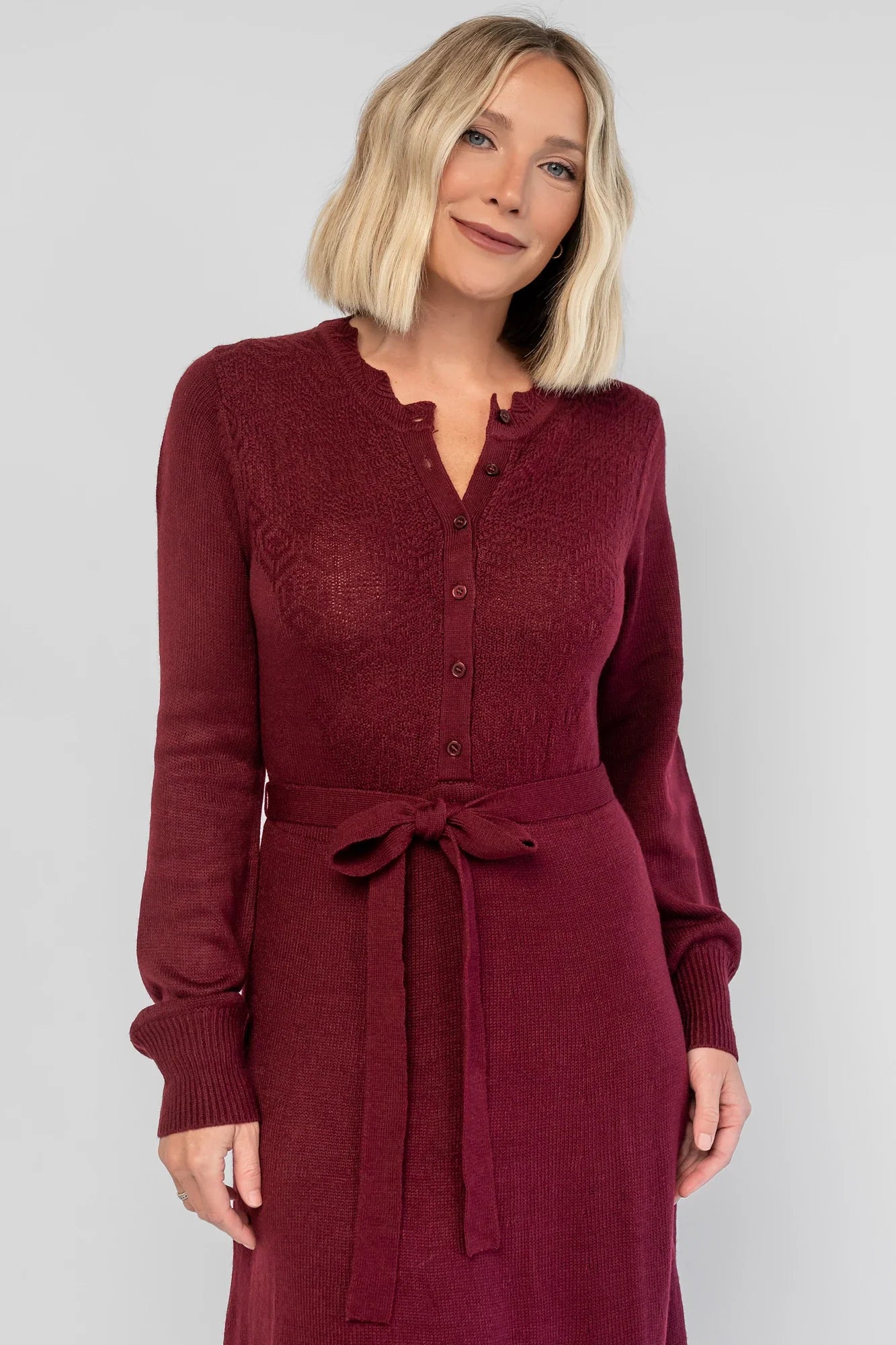 Camilla Sweater Dress | Wine Secondary image