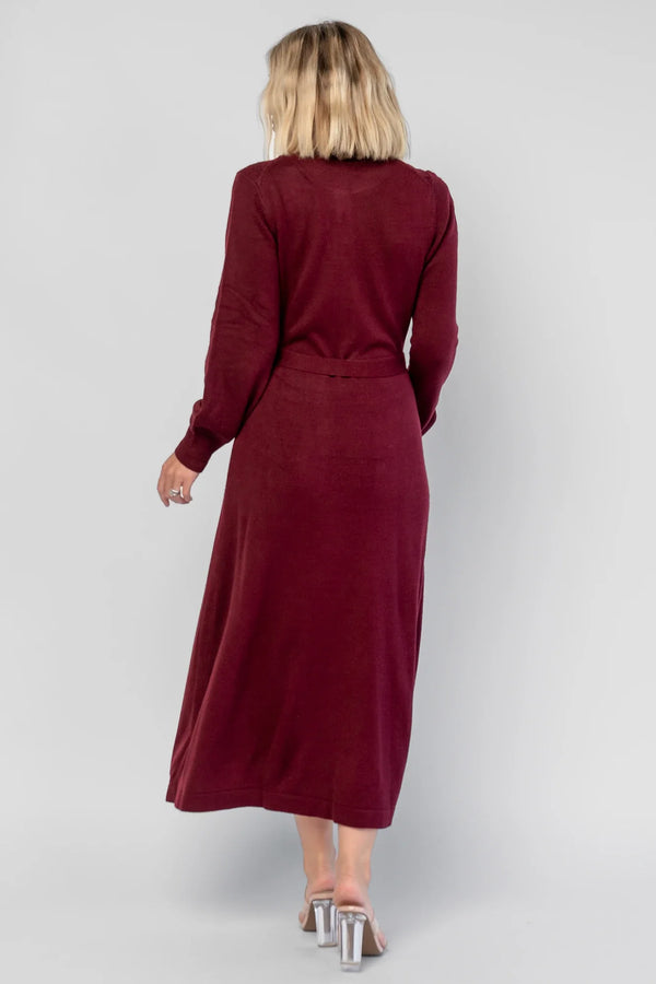 Camilla Sweater Dress | Wine