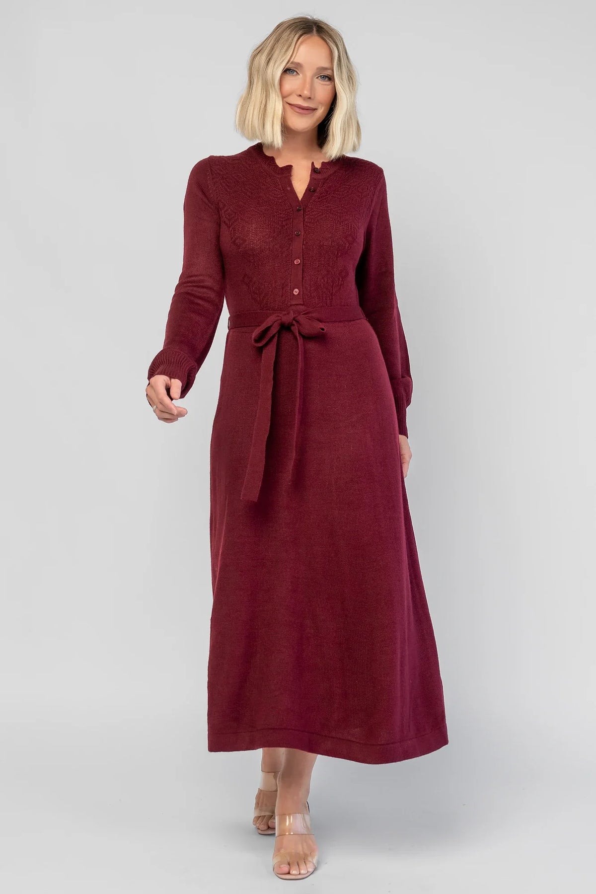 Camilla Sweater Dress | Wine Main image