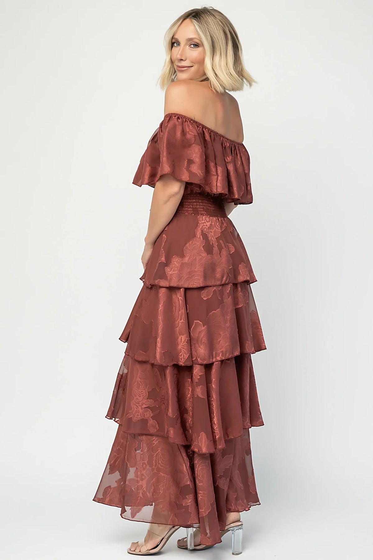 Carina Off Shoulder Maxi Dress | Marsala