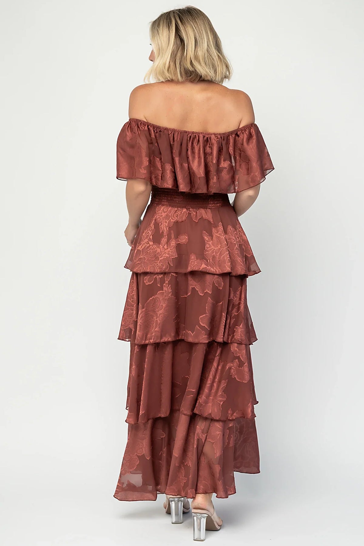 Carina Off Shoulder Maxi Dress | Marsala