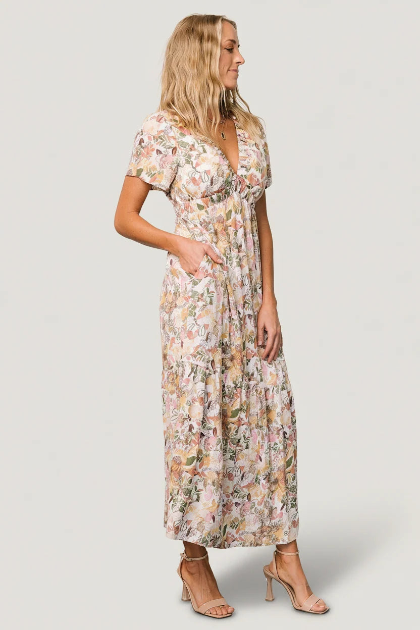 Cassie Short Sleeve Dress | Multi Floral
