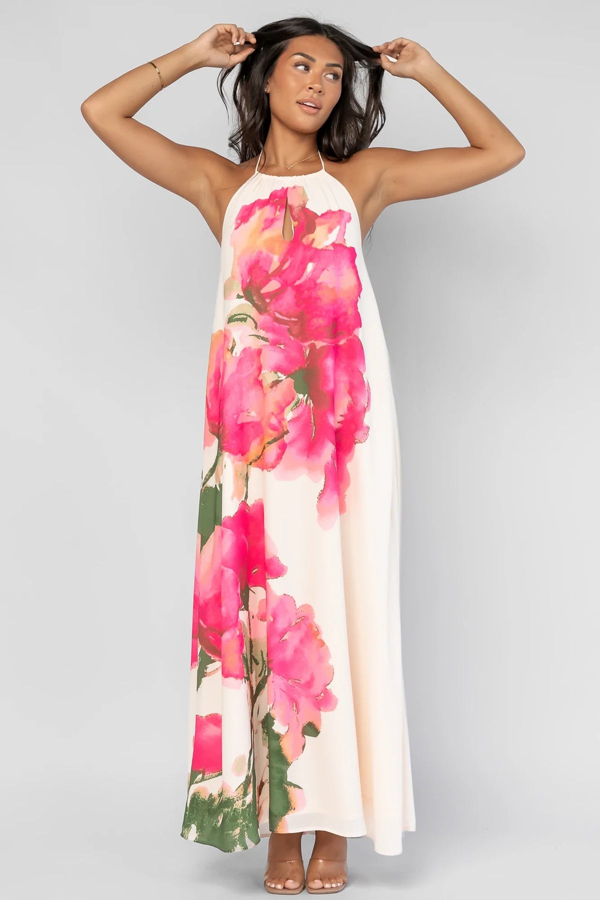 Catalina Halter Maxi Dress | Off White Multi Floral Main image