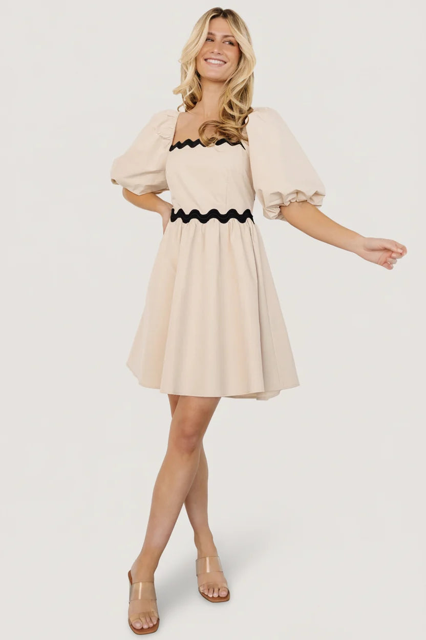 Cecelia Short Dress | Sand Main image