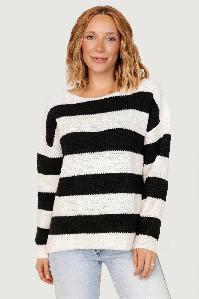 Cervinia Knit Sweater | Cream + Black Main image