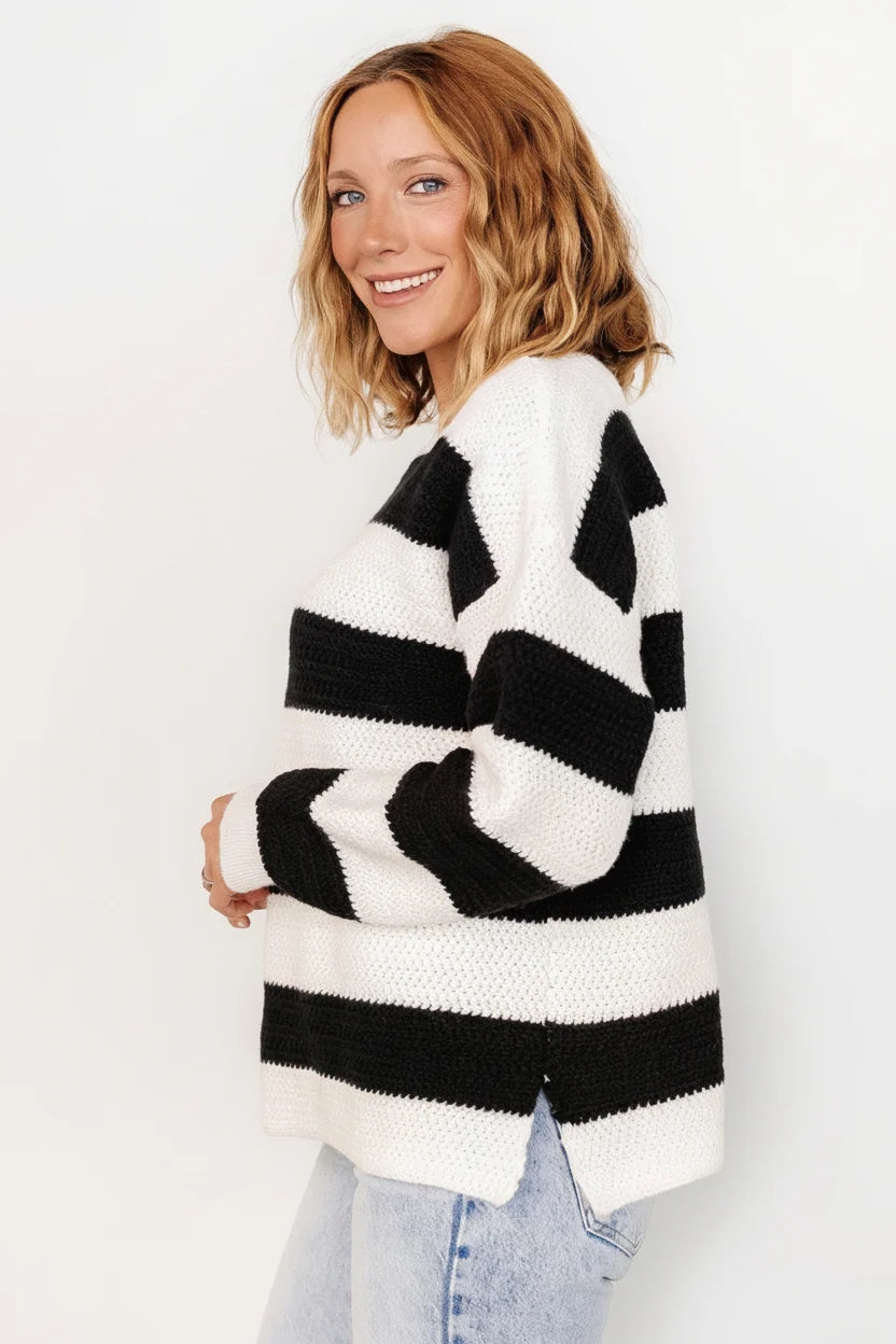 Cervinia Knit Sweater | Cream + Black