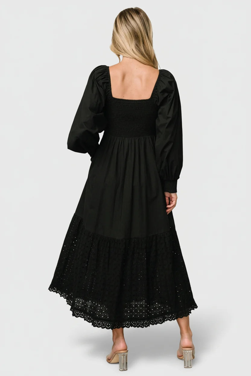 Chandler Eyelet Maxi Dress | Black