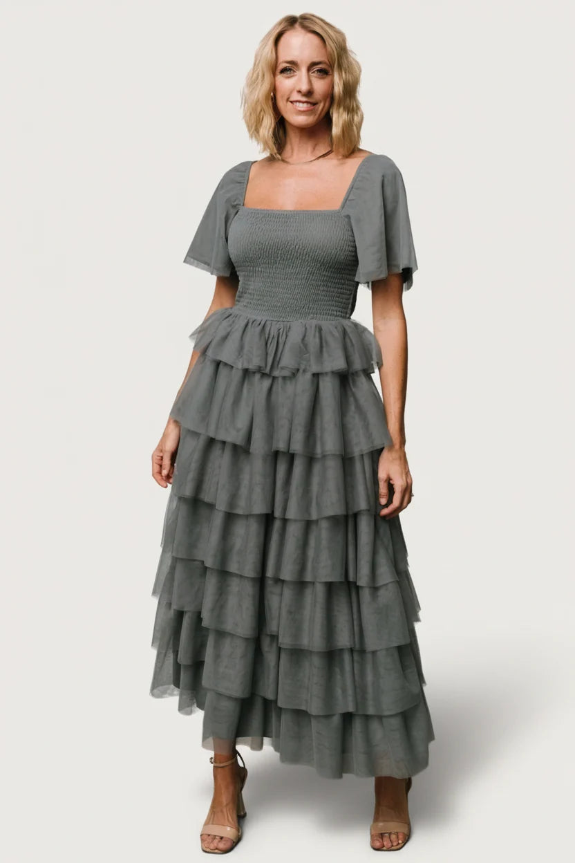 Cherise Tulle Tiered Dress | Blue Sage Main image