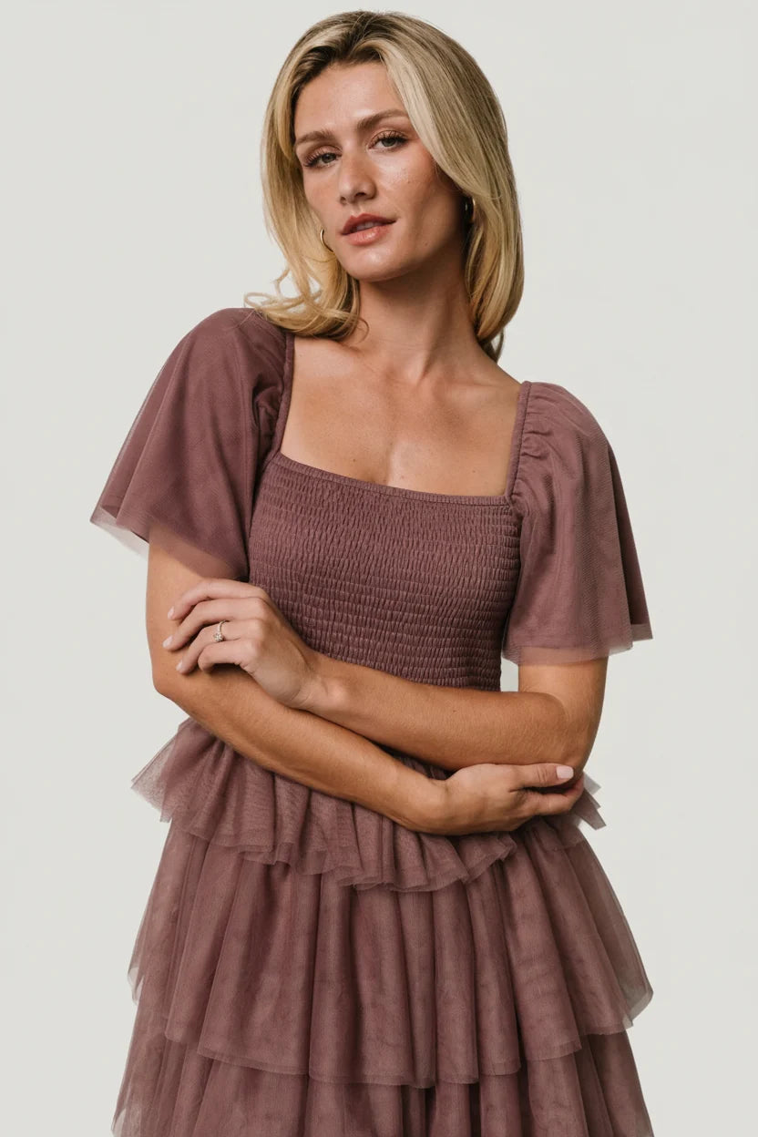 Cherise Tulle Tiered Dress | Dusty Lavender Secondary image