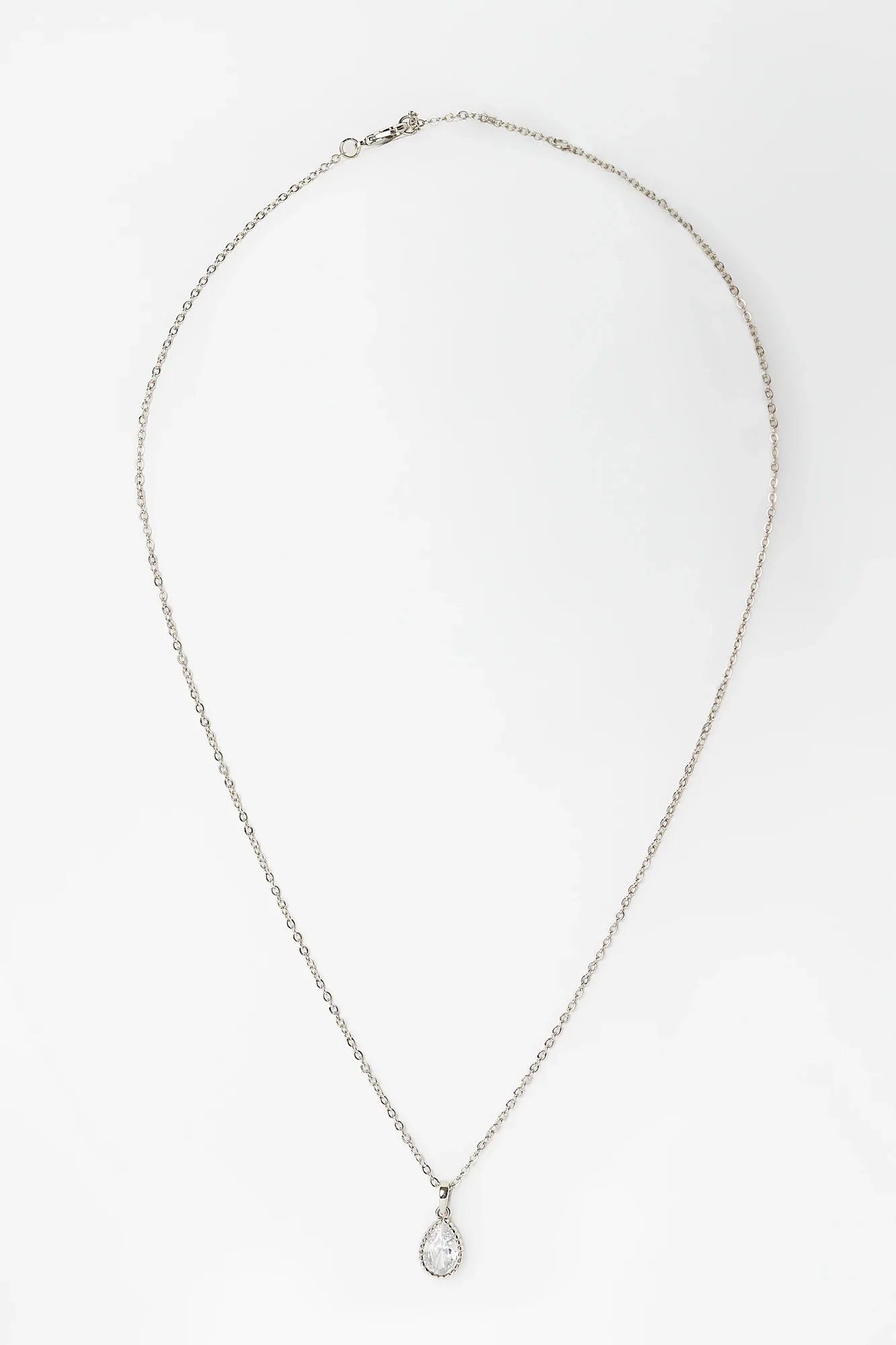 Christy Teardrop Pendant Necklace | Silver Secondary image