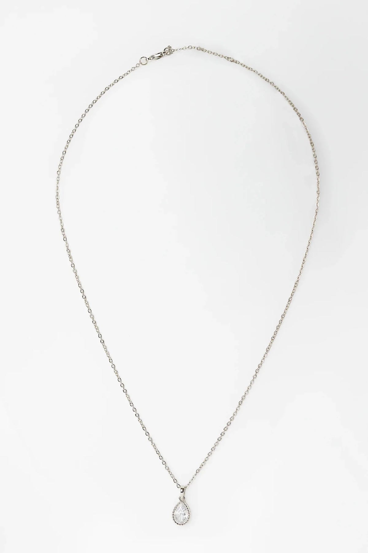 Christy Teardrop Pendant Necklace | Silver