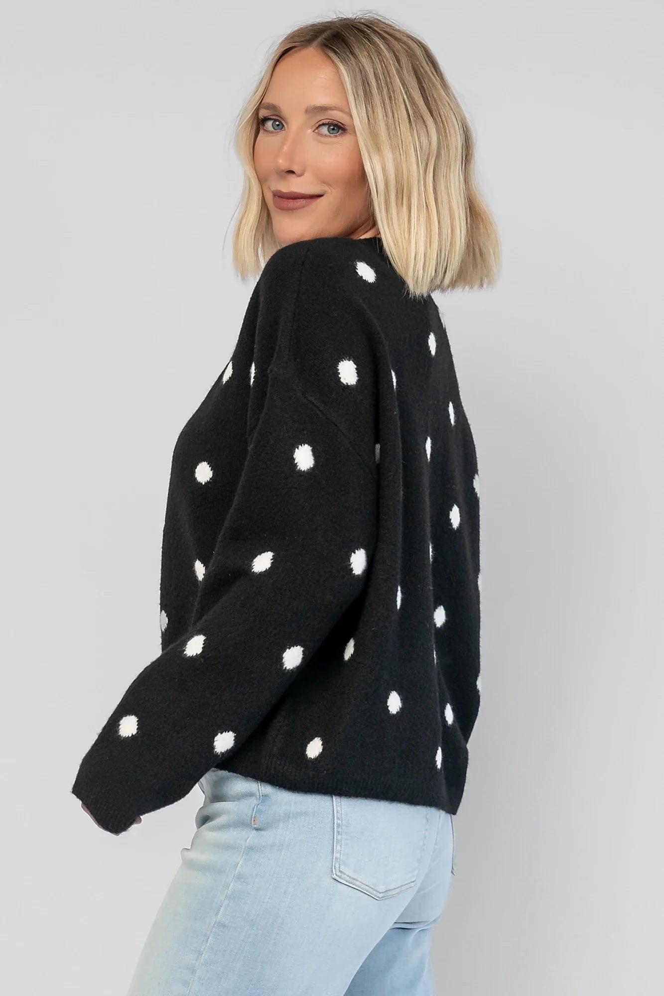 Cinder Cardigan | Black + White Dot Secondary image