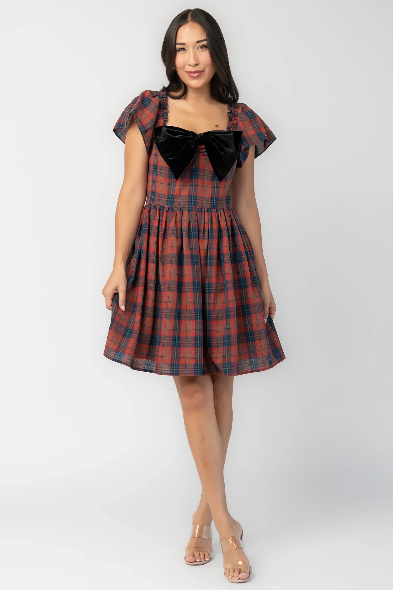 Claudine Short Dress | Plaid Multi Secondary image