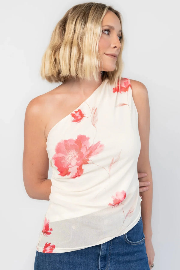 Cleo Mesh Top | Cream Floral