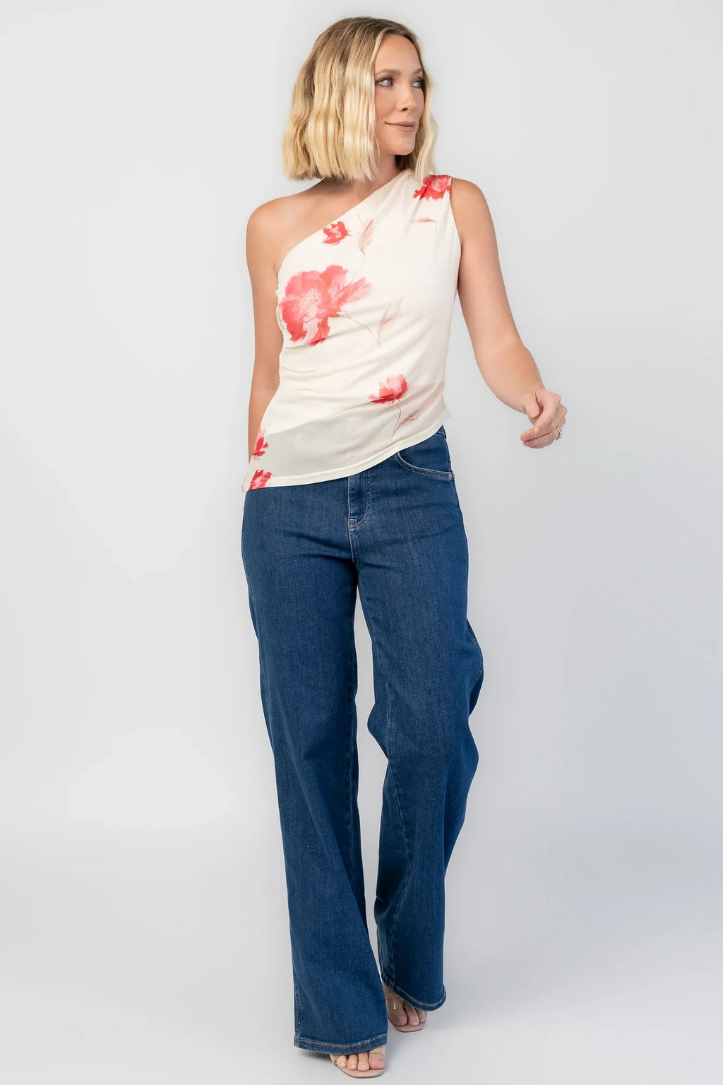 Cleo Mesh Top | Cream Floral