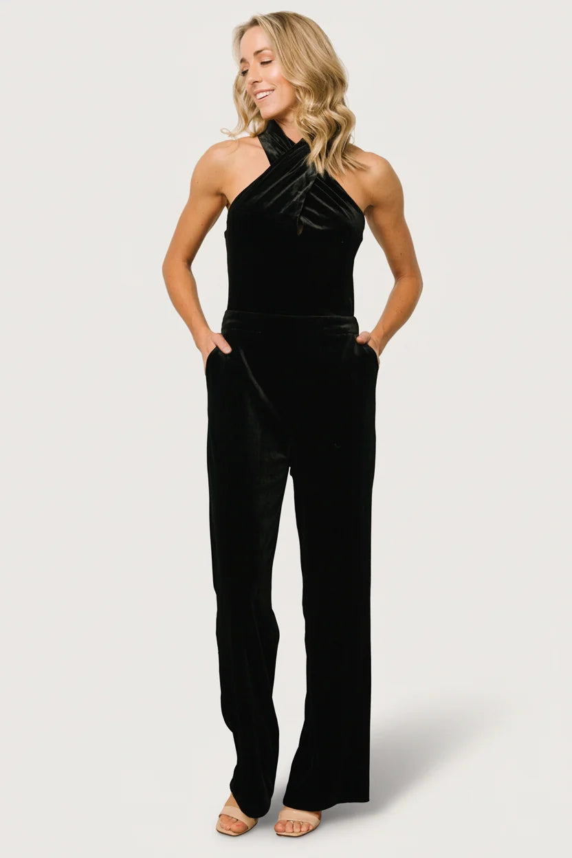 Cleopatra Velvet Jumpsuit | Black