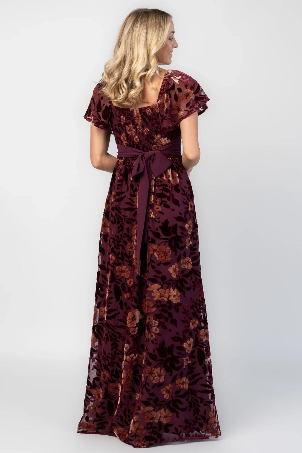 Clio Maxi Dress | Mulberry + Gold Floral