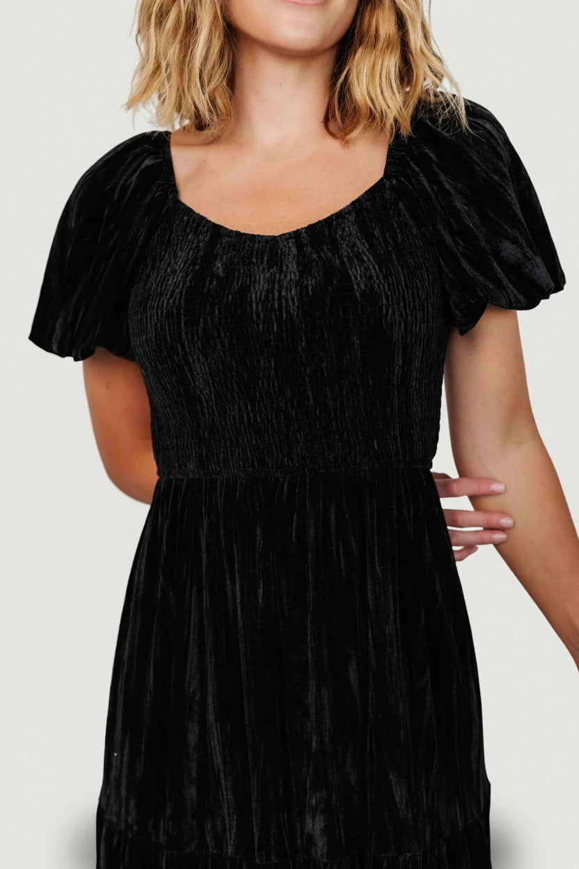 Colleen Velvet Maxi Dress | Black Secondary image