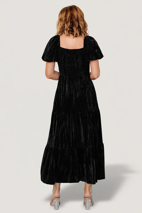 Colleen Velvet Maxi Dress | Black