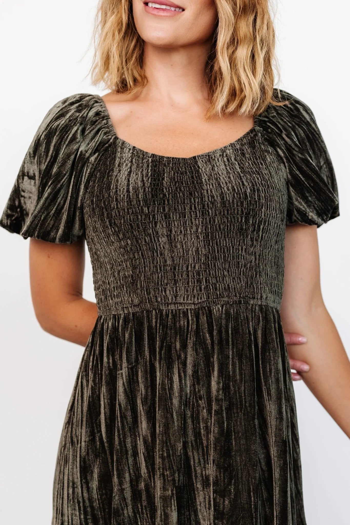 Colleen Velvet Maxi Dress | Olive Secondary image