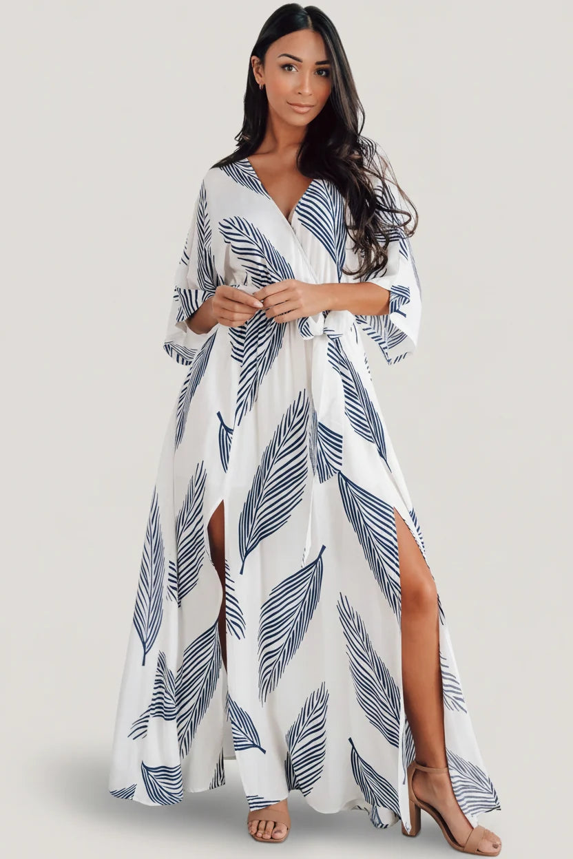 Corinth Maxi Dress | Navy Print Main image