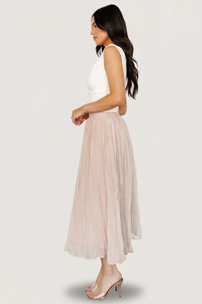 Cyra Midi Skirt | Natural