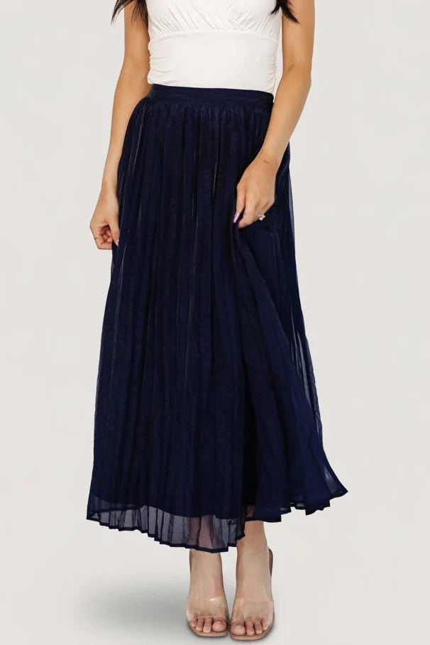Cyra Midi Skirt | Navy Main image
