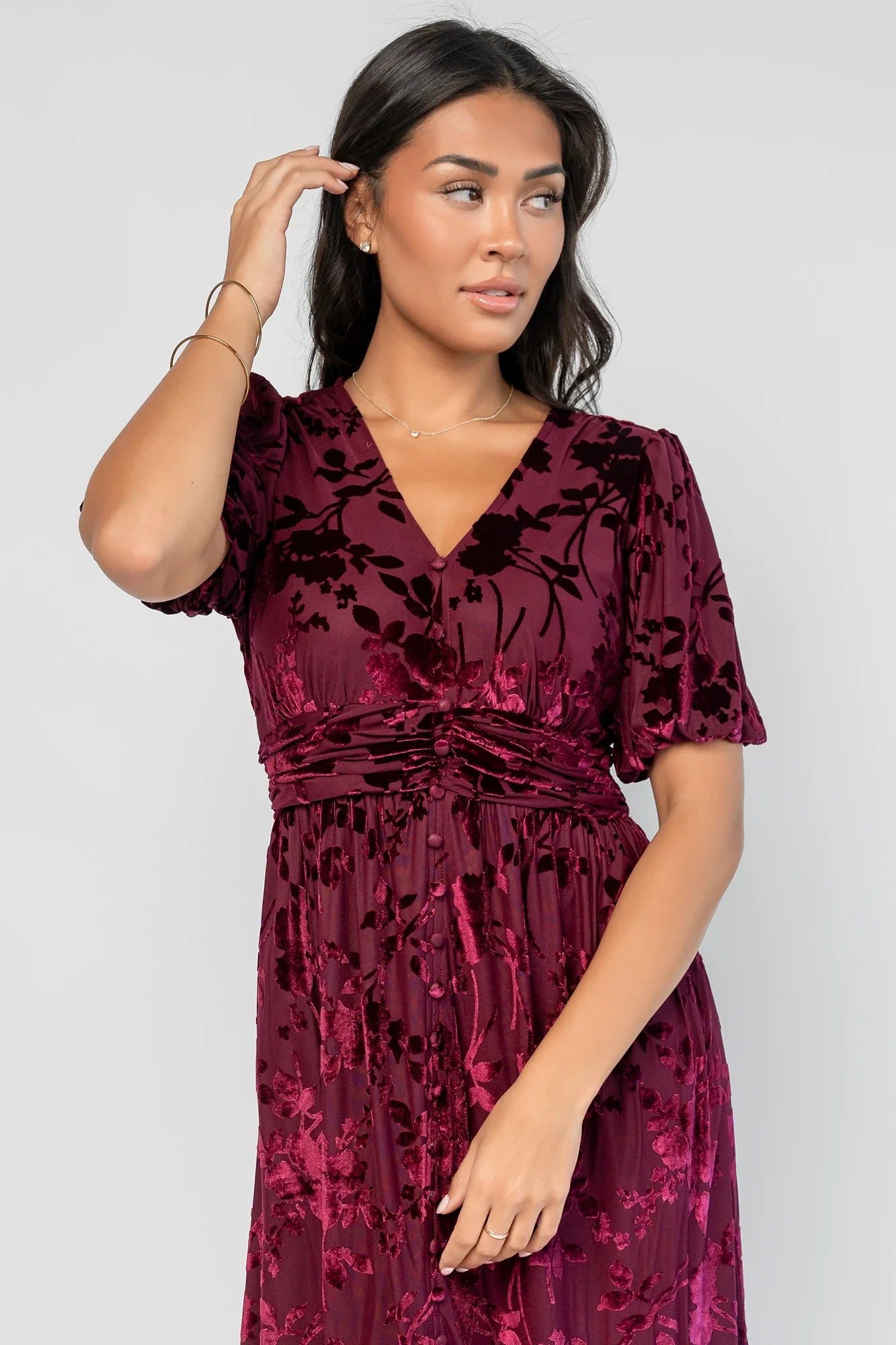 Dahlia Velvet Dress | Mulberry Floral Secondary image