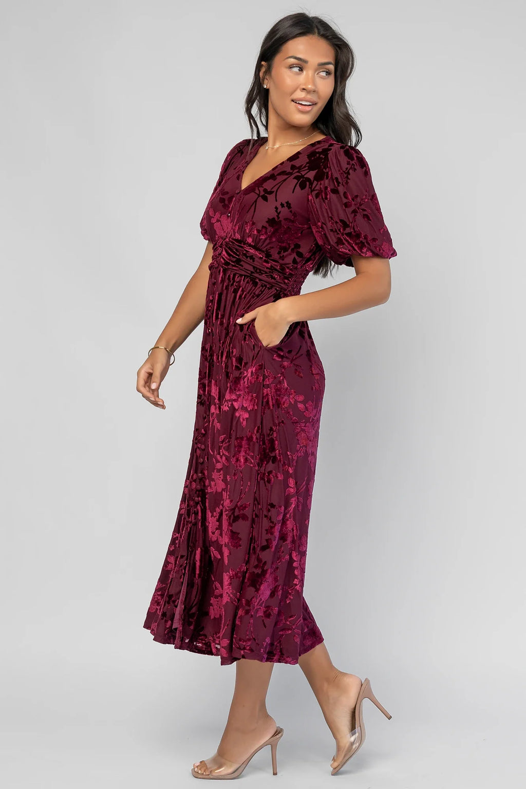 Dahlia Velvet Dress | Mulberry Floral