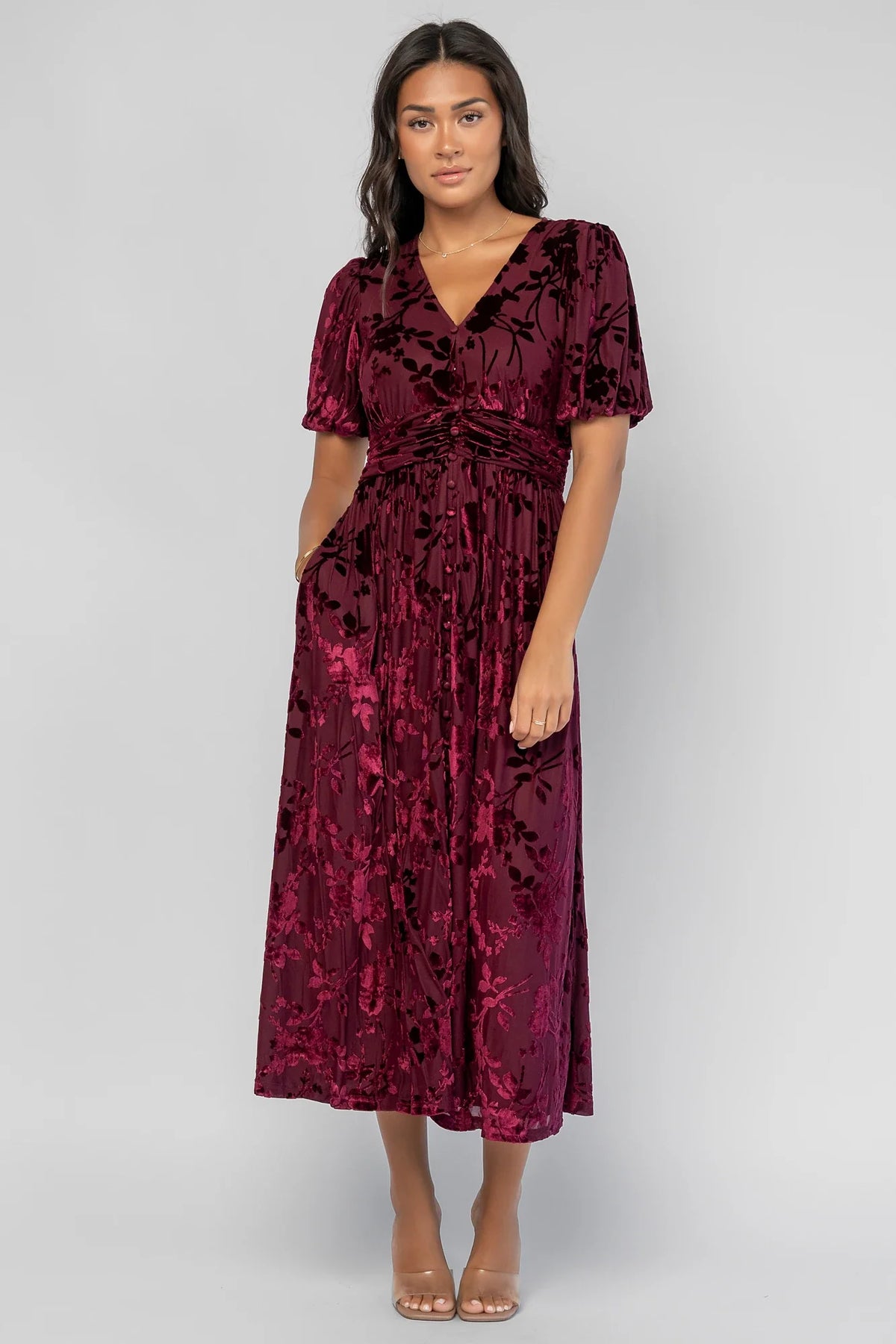 Dahlia Velvet Dress | Mulberry Floral