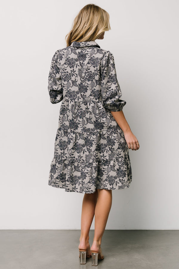 Dakota Babydoll Dress | Navy Print