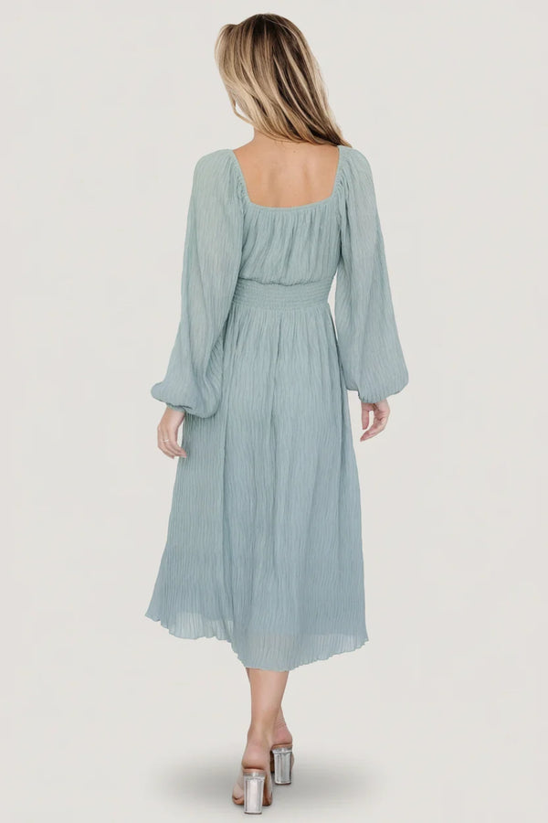 Dalton Pleated Midi Dress | Light Sage