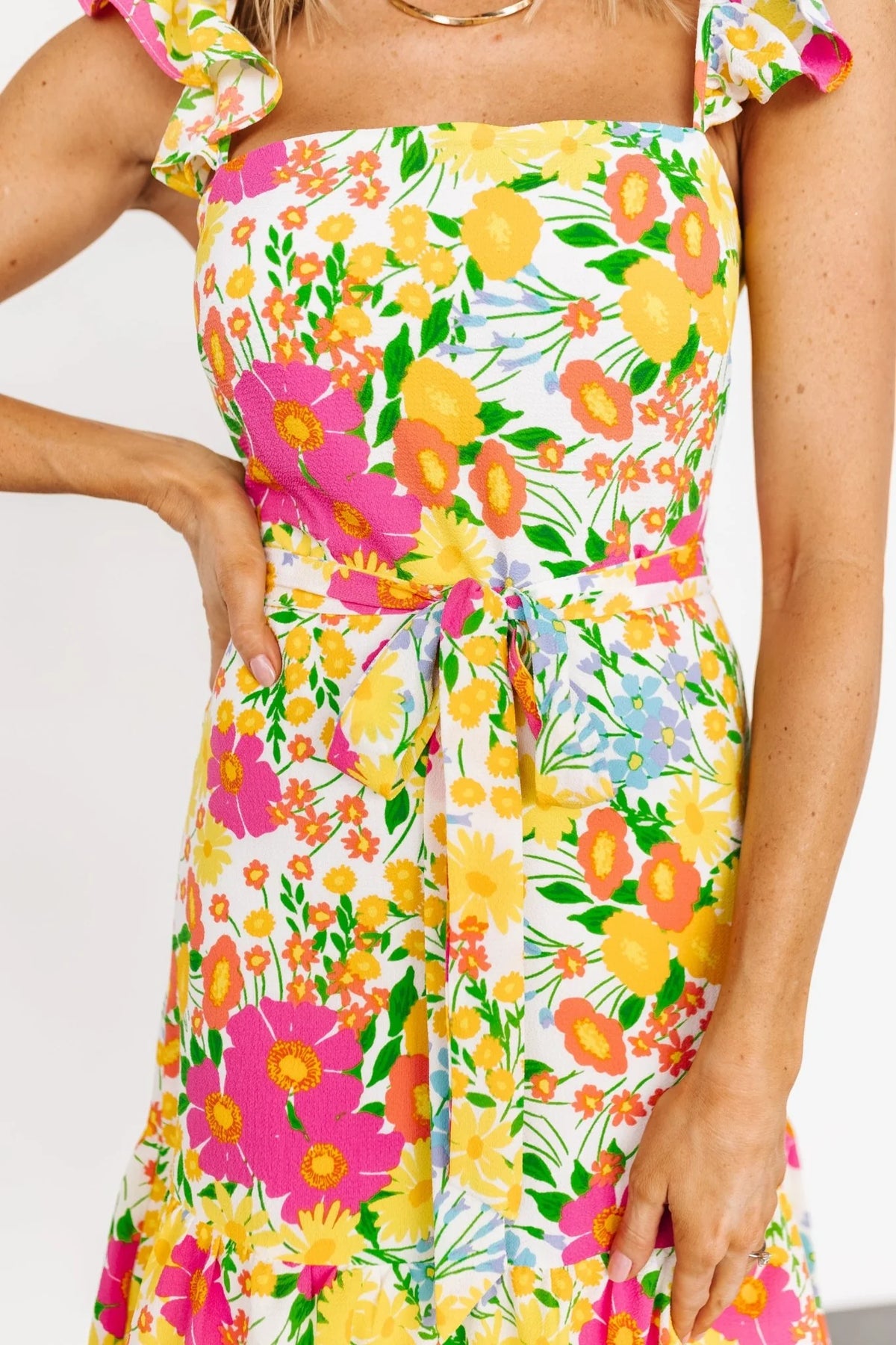 Dani Ruffle Tiered Midi Dress | Multi Floral
