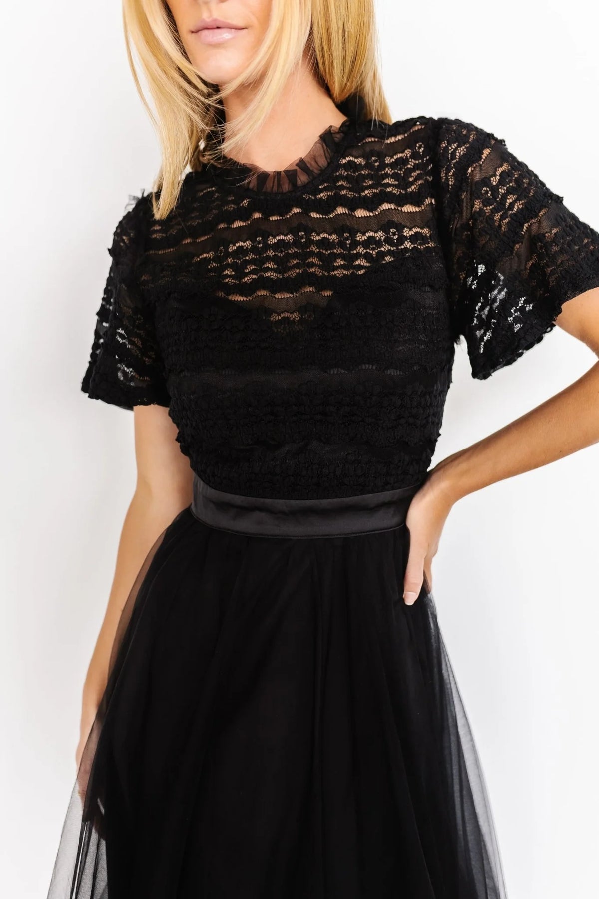 Darcy Tulle Midi Dress | Black