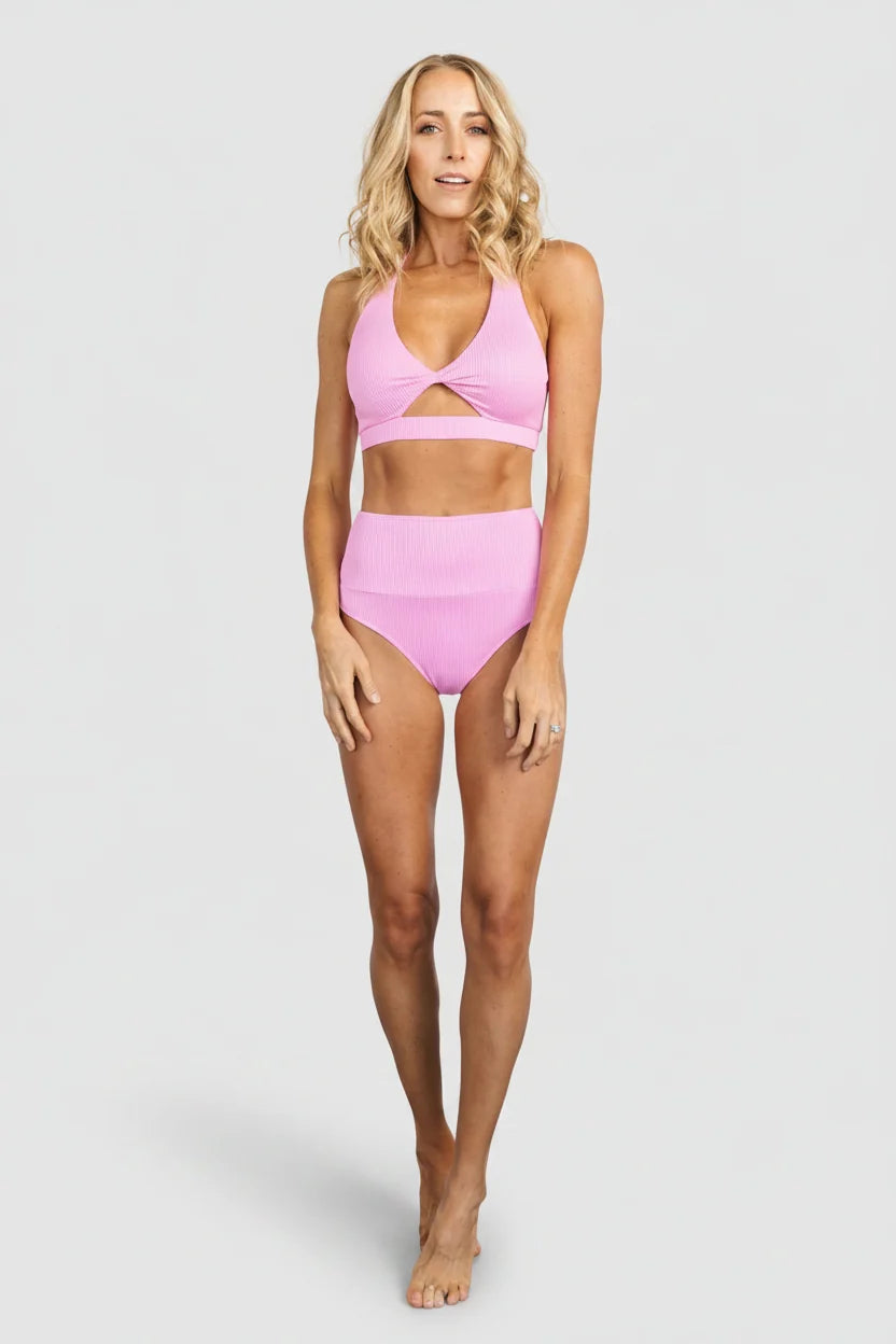 Del Mar Ribbed Bikini Bottom | Pink Main image