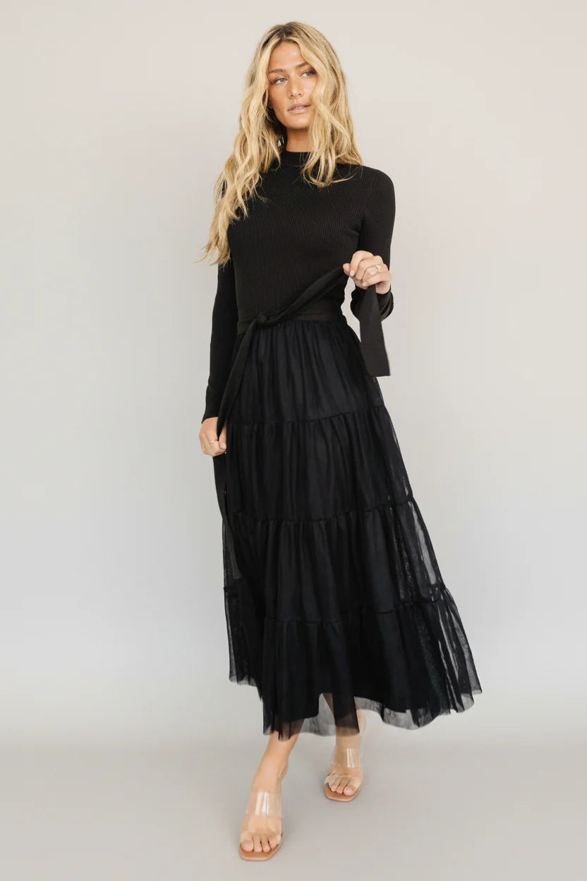Demi Sweater Tulle Dress | Black Main image