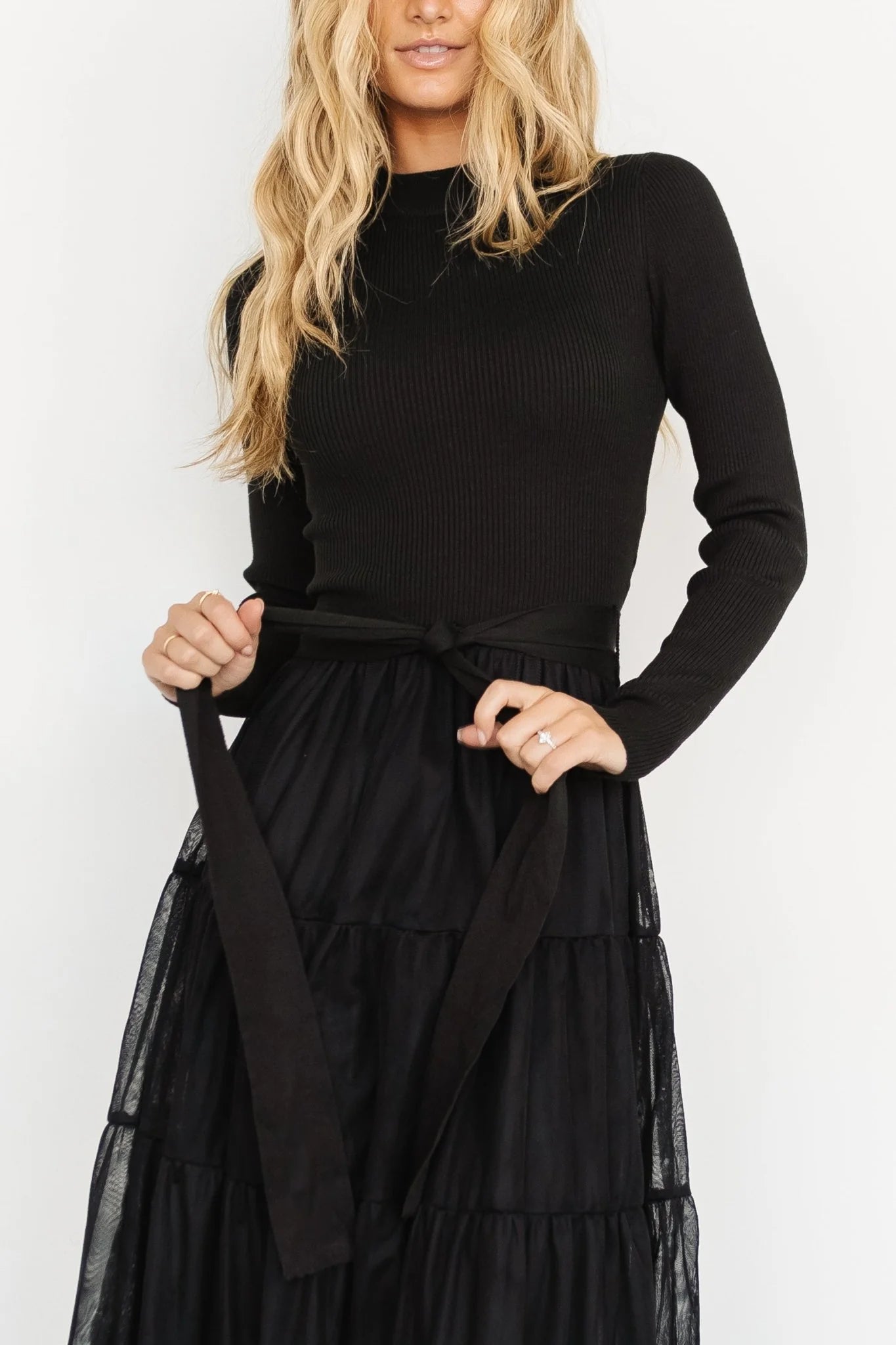 Demi Sweater Tulle Dress | Black Secondary image