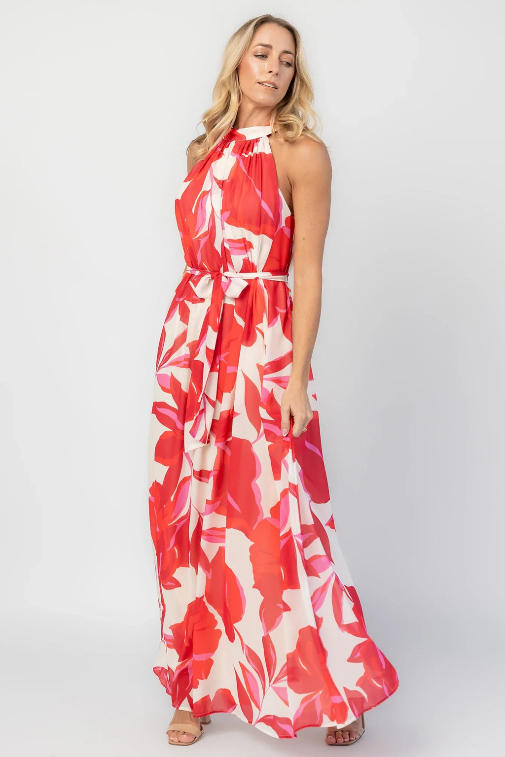 Derya Halter Maxi Dress | Multi Print
