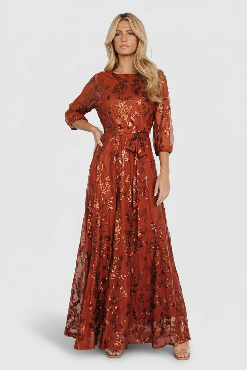 Destiny Sequin Maxi Dress | Cinnamon Main image