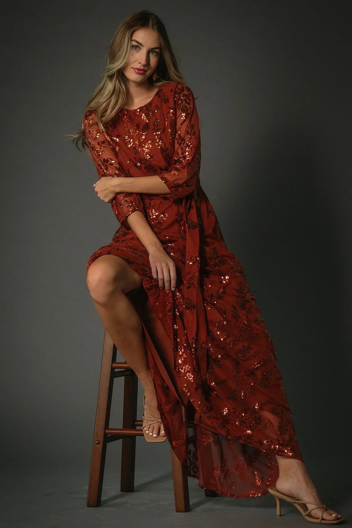 Destiny Sequin Maxi Dress | Cinnamon