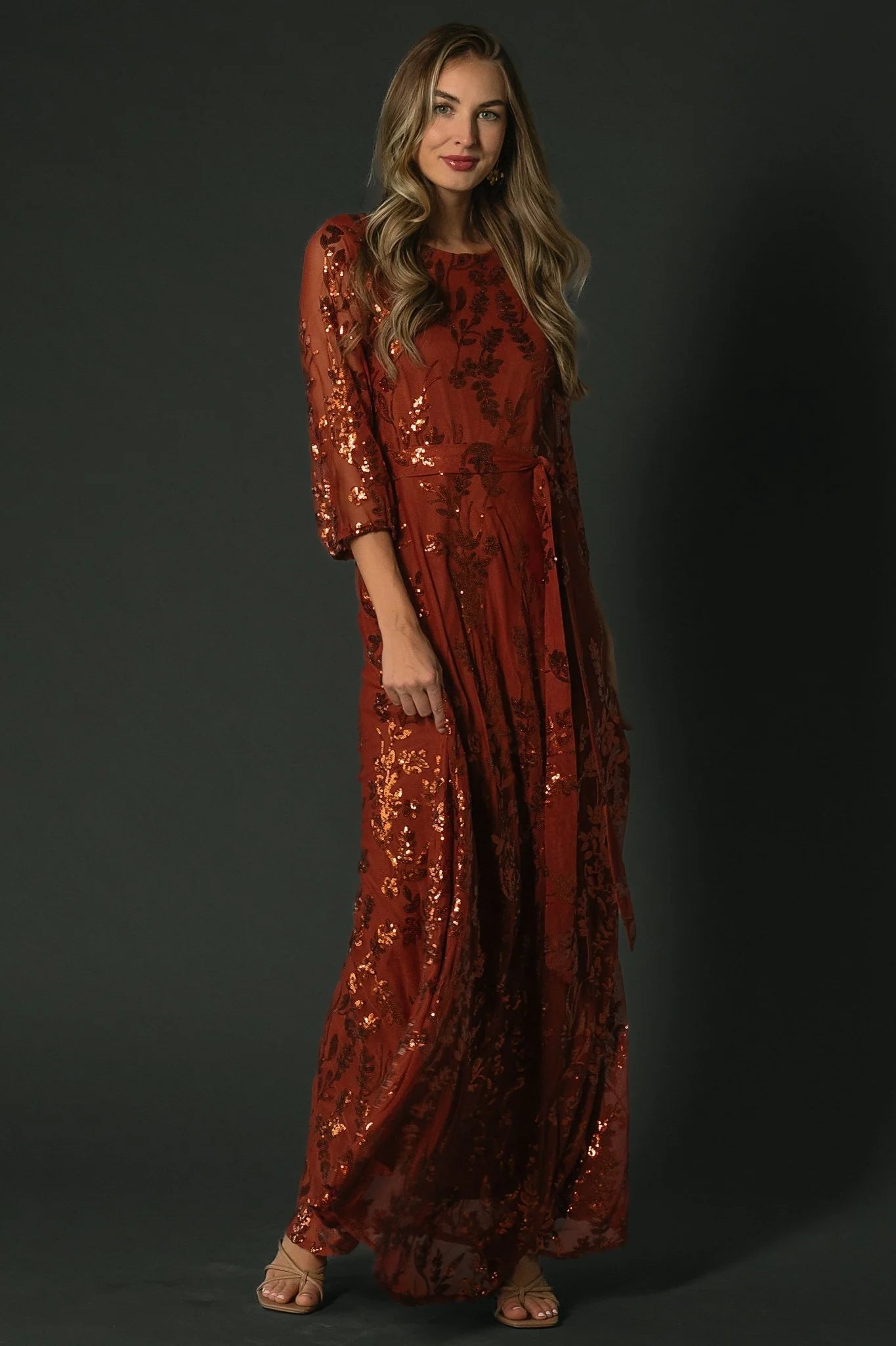 Destiny Sequin Maxi Dress | Cinnamon Secondary image