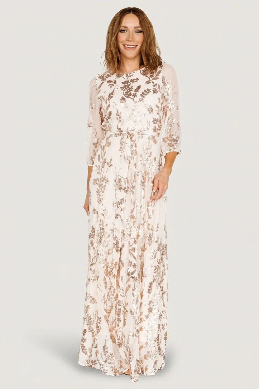 Destiny Sequin Maxi Dress | Rose Gold Main image