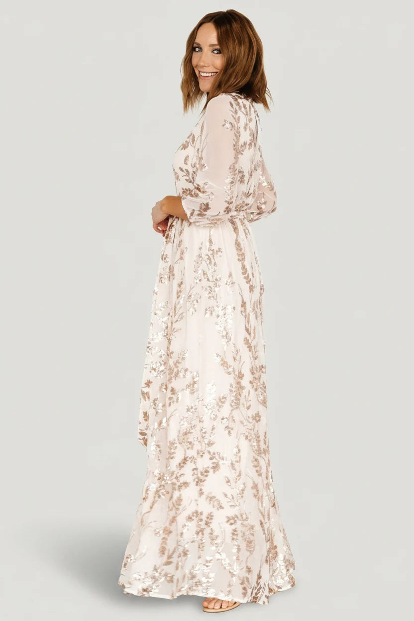 Destiny Sequin Maxi Dress | Rose Gold
