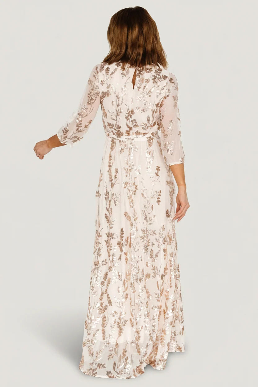 Destiny Sequin Maxi Dress | Rose Gold
