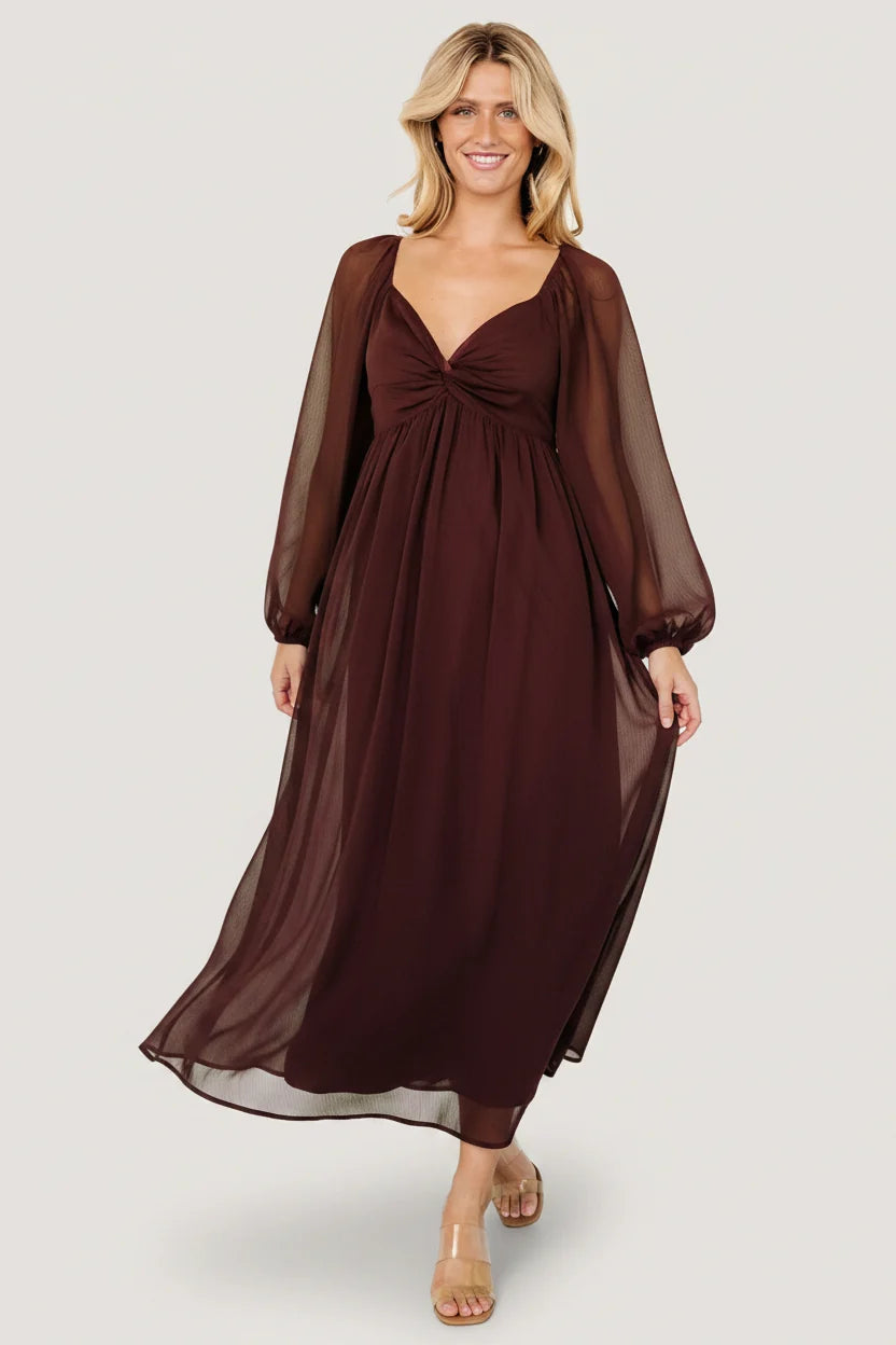 Dione Midi Dress | Mahogany Main image