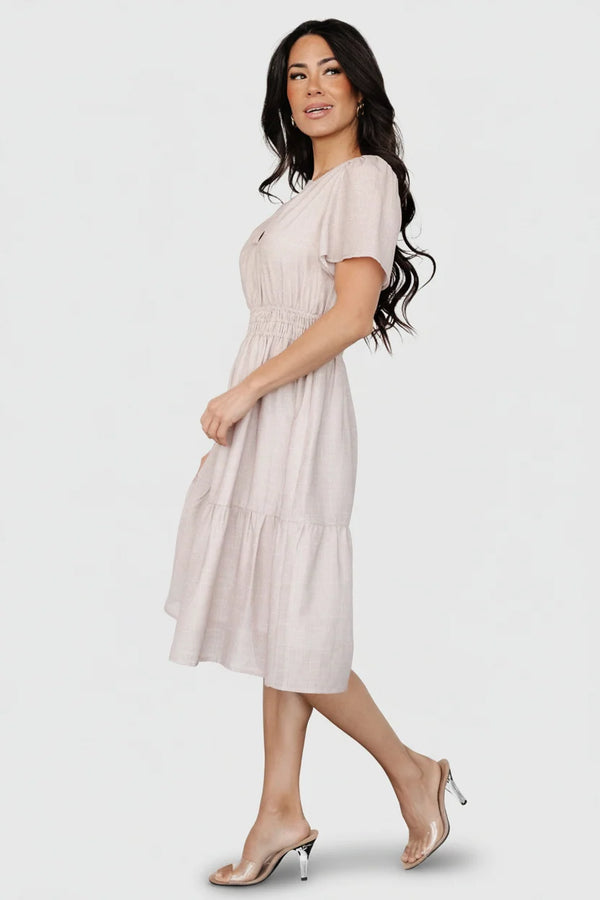 Dita Short Dress | Natural
